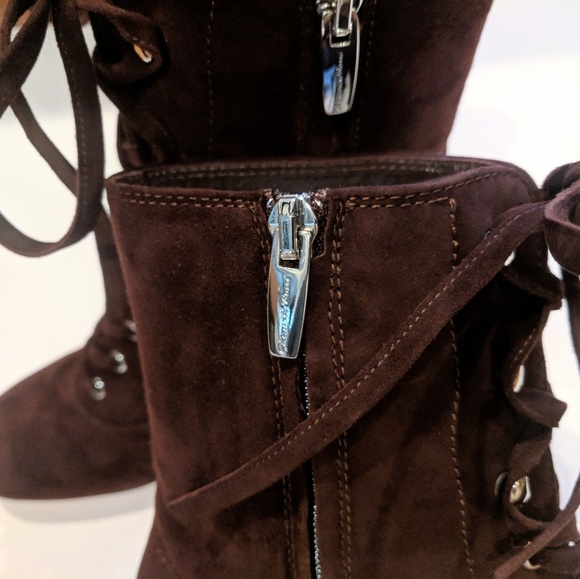 Gianvito Rossi🎀Mackay🎀Suede Lace Up Ankle Boots - Picture 3 of 8